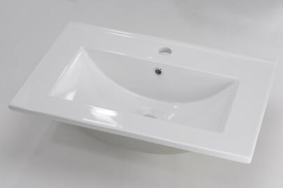 Szafka łazienkowa Vitoria60 z umywalką ceramiczną i czarnym uchwytem
